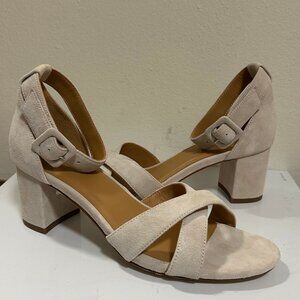NWOT Quince Italian Leather Crisscross Block Heel Sandal
